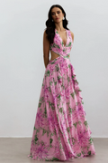 Anila Printed Pleated Ruffle Maxi Dress | Dress In Beauty