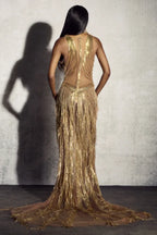 Beaded Fringe Maxi Dress - View 6 | WEUXS