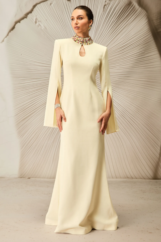 Laksha Cape Sleeve Cutout Maxi Dress | Dress In Beauty