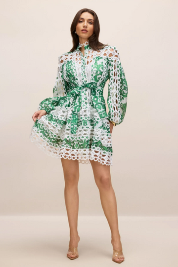 Georgia Printed Hollow Out Mini Dress