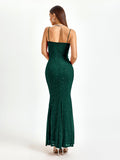 rhinestone beaded bustier mermaid backless dress#color_dg