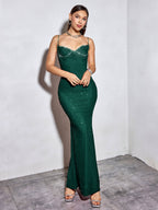 Beaded Maxi Dress with Mermaid Skirt - View 26 | WEUXS