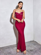 Beaded Maxi Dress with Mermaid Skirt - View 11 | WEUXS
