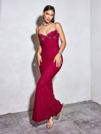 Beaded Maxi Dress with Mermaid Skirt - View 10 | WEUXS