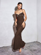 Beaded Maxi Dress with Mermaid Skirt - View 37 | WEUXS