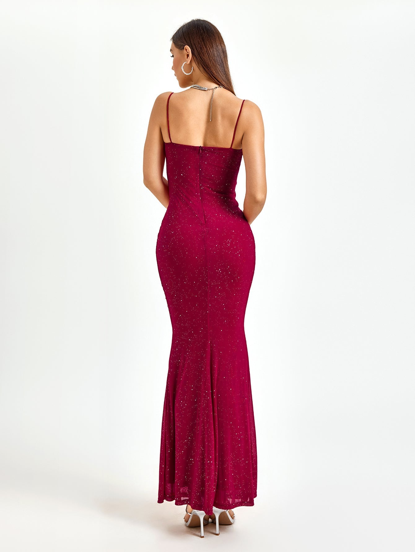 Beaded Maxi Dress with Mermaid Skirt - View 8 | WEUXS