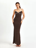 Beaded Maxi Dress with Mermaid Skirt - View 34 | WEUXS