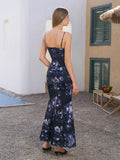Floral print maxi dress with ruched detailing - View 14 | WEUXS