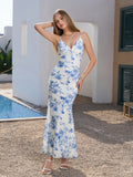 Floral print maxi dress with ruched detailing - View 7 | WEUXS