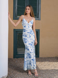 Floral print maxi dress with ruched detailing - View 9 | WEUXS