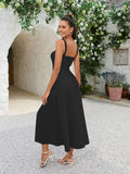 Maxi dress with tie front and side slit - View 8 | WEUXS