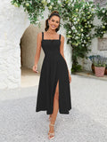 Maxi dress with tie front and side slit - View 7 | WEUXS