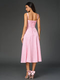 Midi dress with ruched bust and split thigh - View 74 | WEUXS