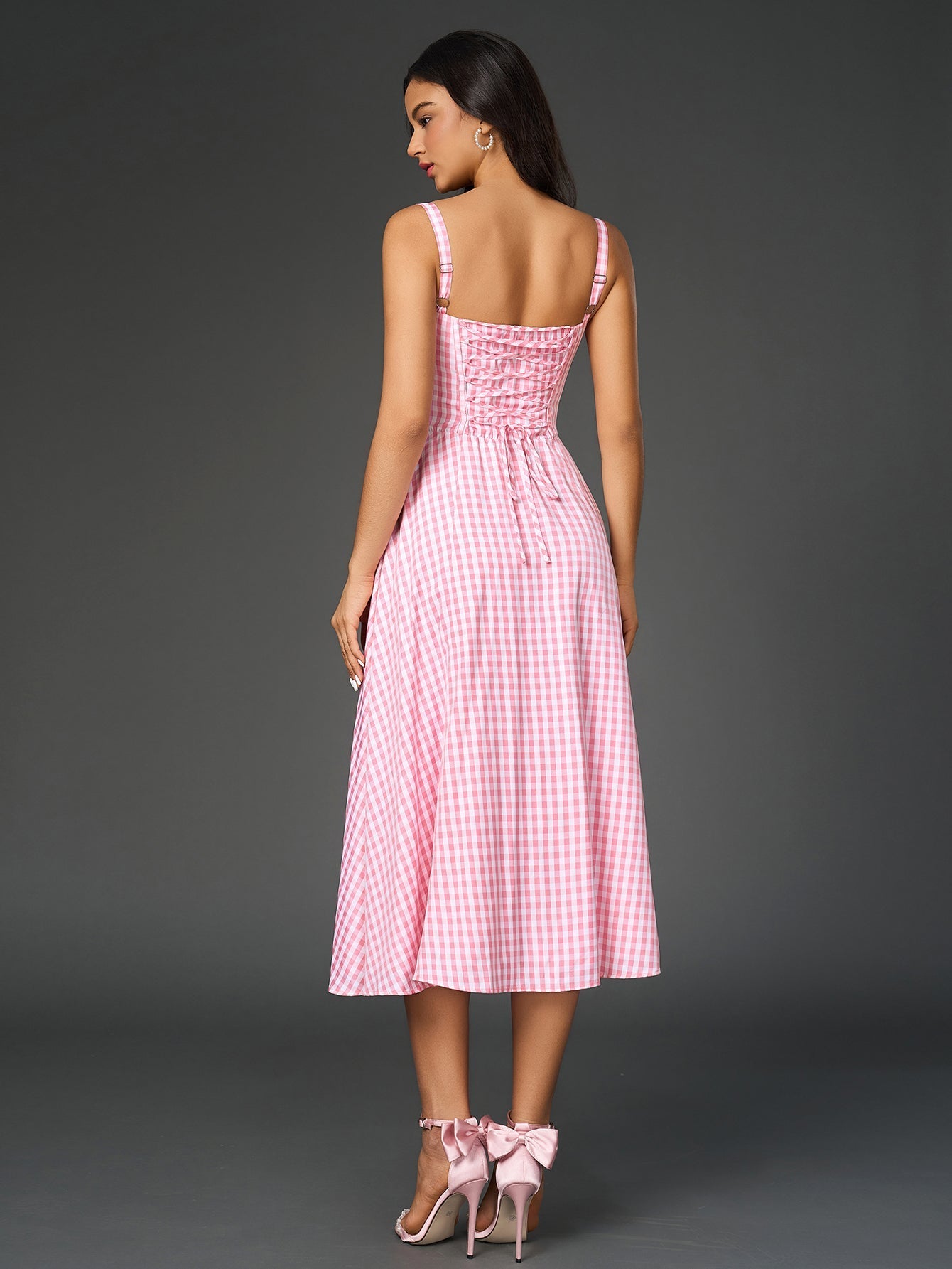 Midi dress with ruched bust and split thigh - View 74 | WEUXS