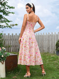 Midi dress with ruched bust and split thigh - View 62 | WEUXS