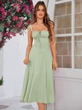 Midi dress with ruched bust and split thigh - View 60 | WEUXS