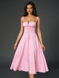 Midi dress with ruched bust and split thigh - View 78 | WEUXS