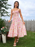Midi dress with ruched bust and split thigh - View 66 | WEUXS