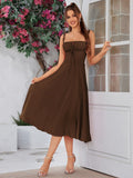 Midi dress with ruched bust and split thigh - View 37 | WEUXS