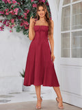 Midi dress with ruched bust and split thigh - View 28 | WEUXS