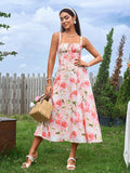 Midi dress with ruched bust and split thigh - View 70 | WEUXS