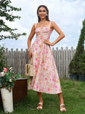 Midi dress with ruched bust and split thigh - View 64 | WEUXS