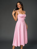 Midi dress with ruched bust and split thigh - View 75 | WEUXS