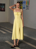 cami ruched bust split thigh dress#color_yellow