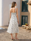 split thigh ruched bust floral cami dress#color_print