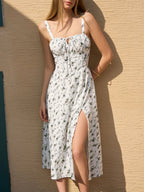 Floral Cami Dress with Split Thigh - View 18 | WEUXS