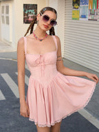 Sleeveless Sweetheart Neckline Mini Dress - View 6 | WEUXS