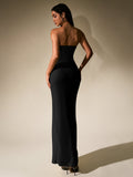 Strapless Corset Mesh Maxi Dress - View 14 | WEUXS