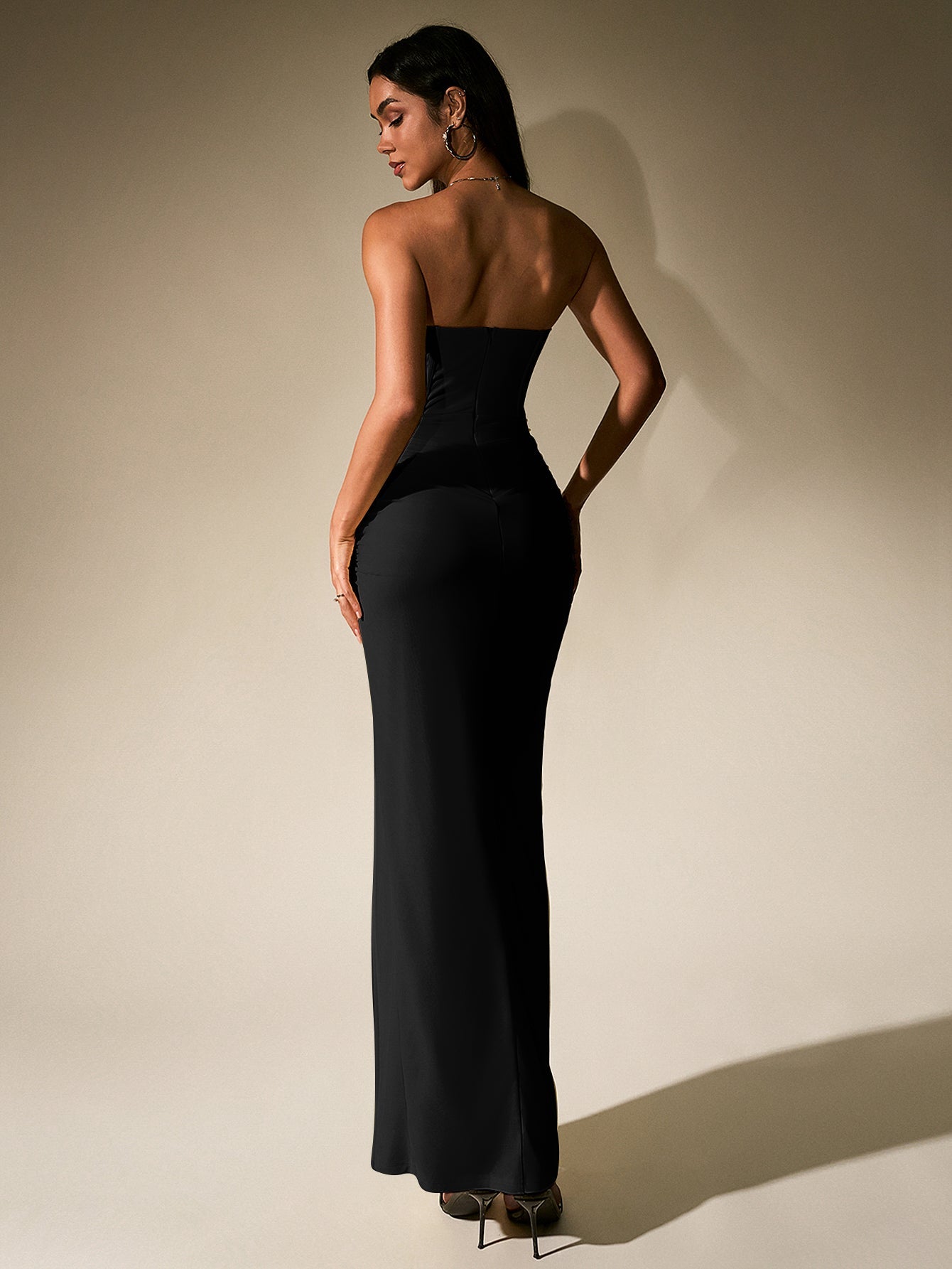 Strapless Corset Mesh Maxi Dress - View 14 | WEUXS