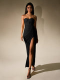 Strapless Corset Mesh Maxi Dress - View 17 | WEUXS