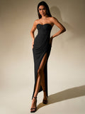 Strapless Corset Mesh Maxi Dress - View 13 | WEUXS