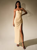 Strapless Corset Mesh Maxi Dress - View 10 | WEUXS