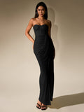 Strapless Corset Mesh Maxi Dress - View 15 | WEUXS