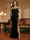 Velvet Maxi Dress - View 6 | WEUXS