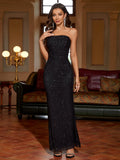 Sequin ruched maxi tube dress - View 6 | WEUXS