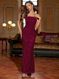 Sequin ruched maxi tube dress - View 9 | WEUXS