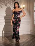 Floral Off Shoulder Maxi Dress - View 78 | WEUXS