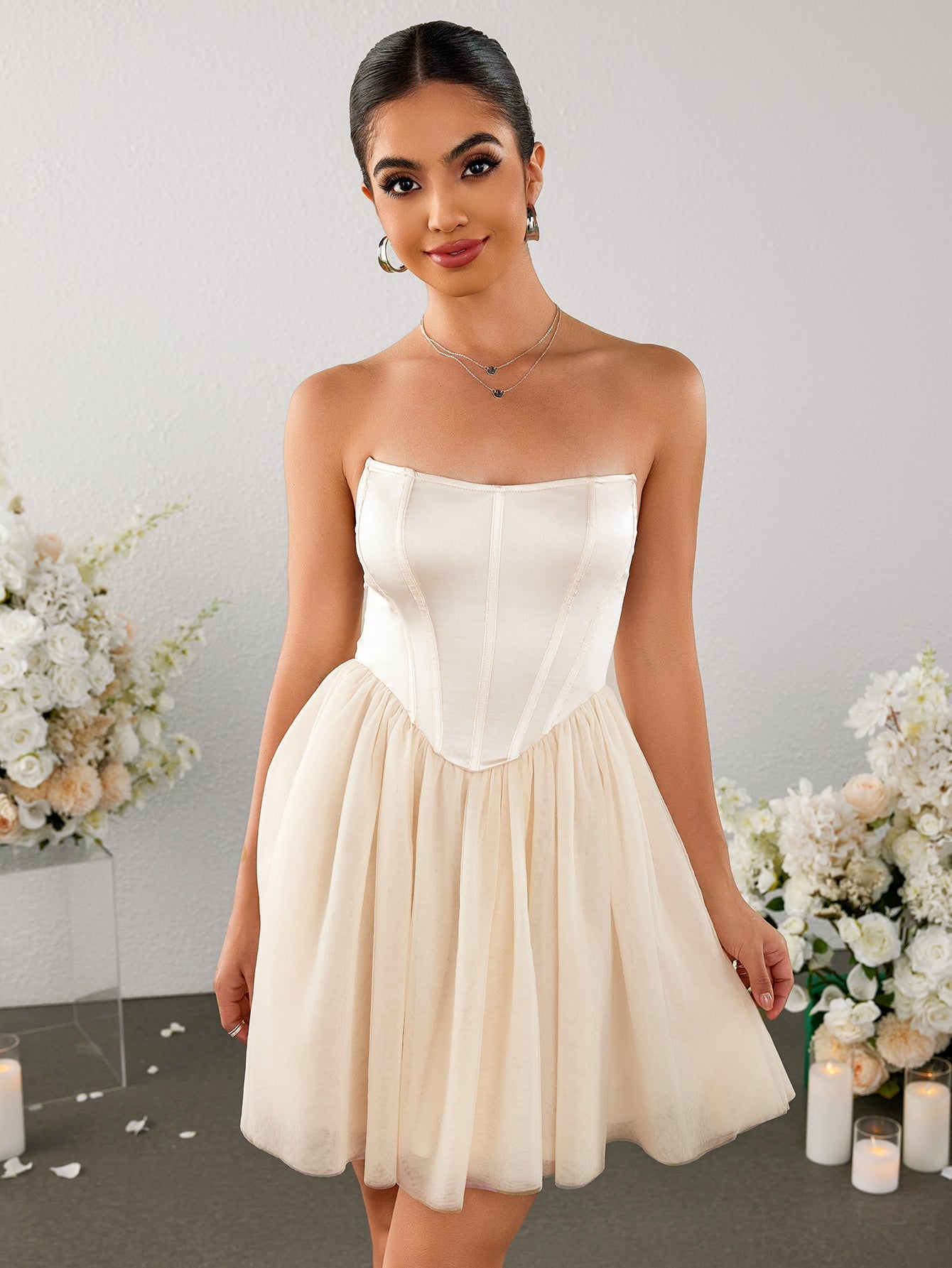 Strapless tulle party dress - View 6 | WEUXS