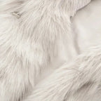 Luxe Cream Faux Fur Lapel Coat - Plush Mid-Length Winter Jacket - WEUXS