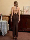 Sparkly Halter Neck Maxi Dress - View 14 | WEUXS