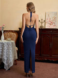 Sparkly Halter Neck Maxi Dress - View 20 | WEUXS