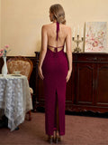 Sparkly Halter Neck Maxi Dress - View 8 | WEUXS