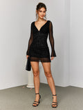 Glitter Mesh Mini Dress - View 11 | WEUXS
