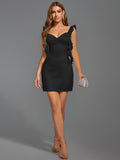 Satin Bow Detail Sweetheart Neck Mini Dress - View 11 | WEUXS
