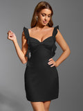 Satin Bow Detail Sweetheart Neck Mini Dress - View 10 | WEUXS