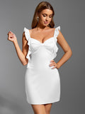 Satin Bow Detail Sweetheart Neck Mini Dress - View 16 | WEUXS
